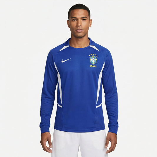 Camisa Nike Brasil Retro - 2002 Manga longa Azul